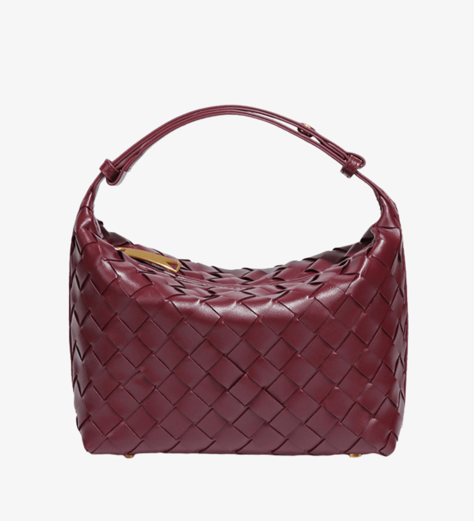 Isabella | Luxe Burgundy Woven Leather Tote – Chic & Statement - Making - in Wine Red | Arvea Bags
