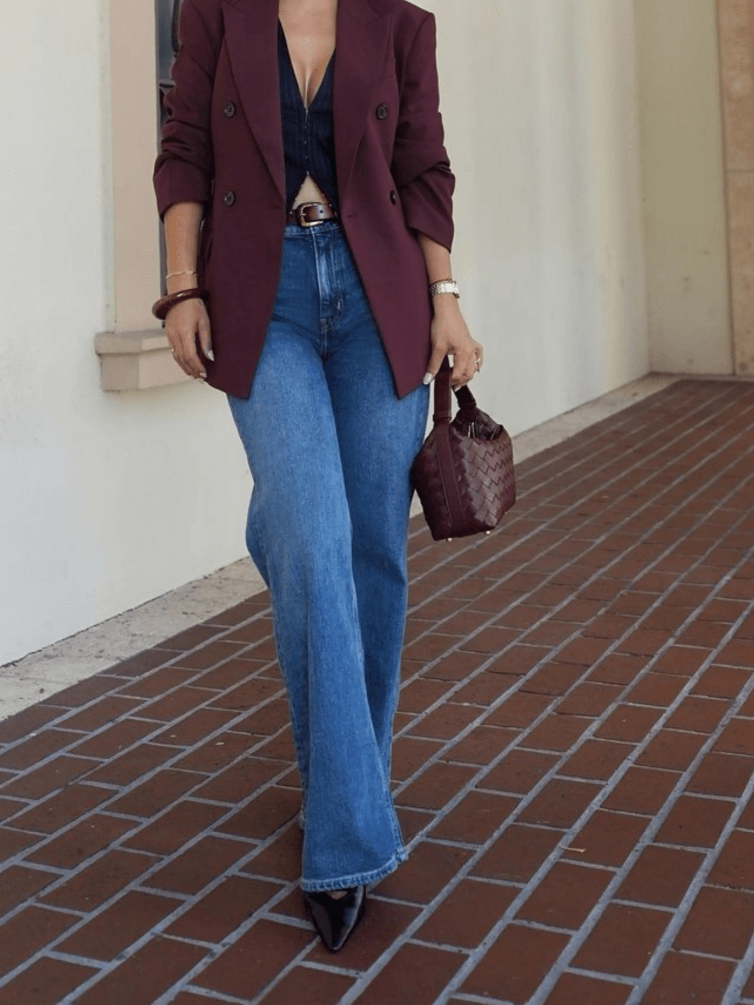 Isabella | Luxe Burgundy Woven Leather Tote – Chic & Statement - Making - in Wine Red | Arvea Bags