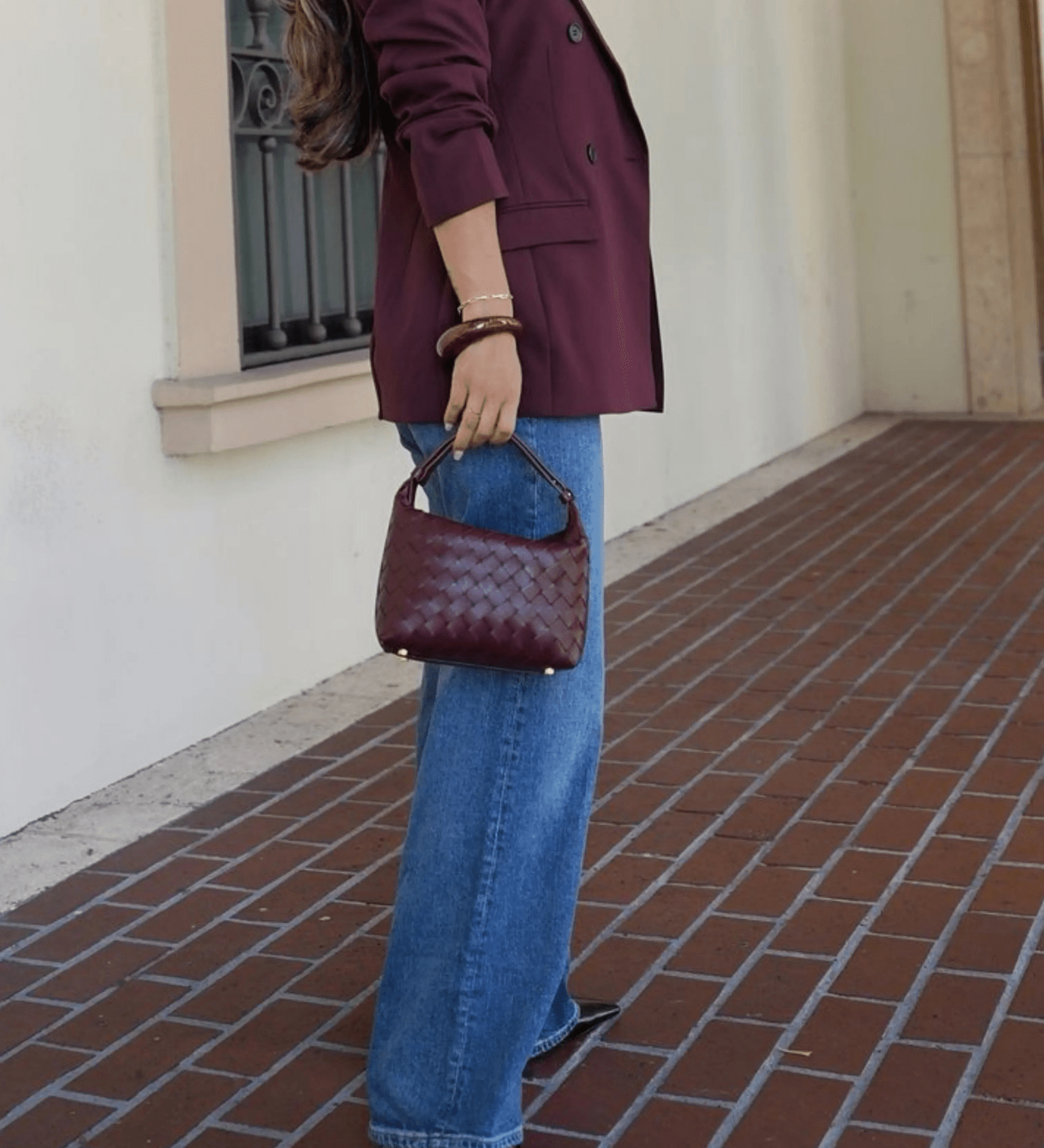 Isabella | Luxe Burgundy Woven Leather Tote – Chic & Statement - Making - in Wine Red | Arvea Bags