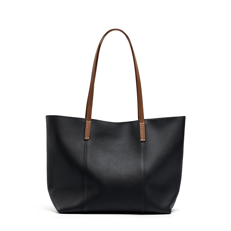 Isabella | Premium Leather Tote Bag – Chic & Spacious - in Black | Arvea Bags