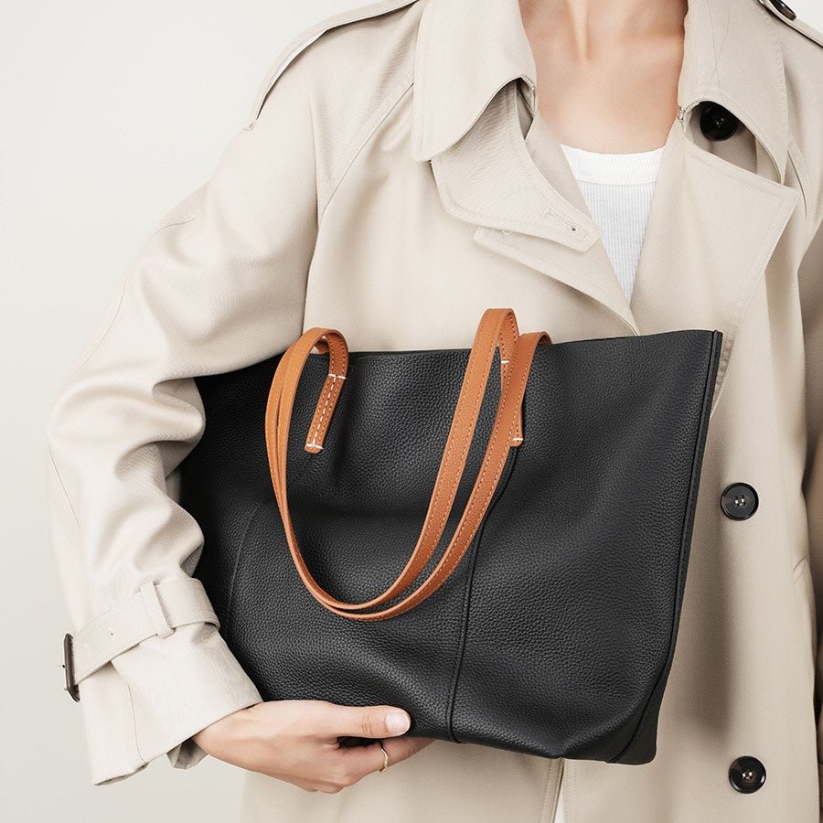 Isabella | Premium Leather Tote Bag – Chic & Spacious - in Brown | Arvea Bags