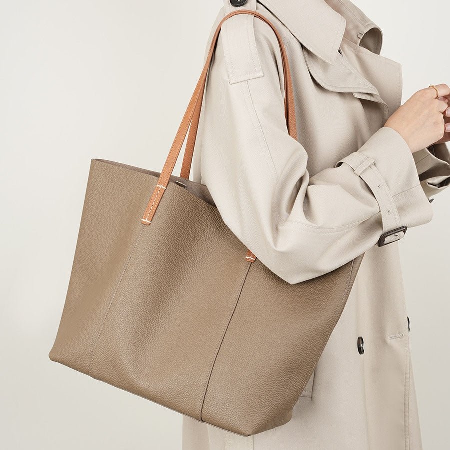 Isabella | Premium Leather Tote Bag – Chic & Spacious - in Brown | Arvea Bags