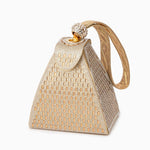 Isabella | Royal Pyramid Clutch – A Golden Statement of Elegance - in Silver | Arvea Bags