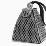 Isabella | Royal Pyramid Clutch – A Golden Statement of Elegance - in Silver | Arvea Bags