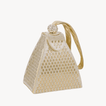 Isabella | Royal Pyramid Clutch – A Golden Statement of Elegance - in Silver | Arvea Bags