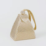 Isabella | Royal Pyramid Clutch – A Golden Statement of Elegance - in Silver | Arvea Bags