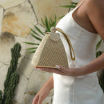 Isabella | Royal Pyramid Clutch – A Golden Statement of Elegance - in Silver | Arvea Bags