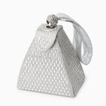 Isabella | Royal Pyramid Clutch – A Golden Statement of Elegance - in Silver | Arvea Bags