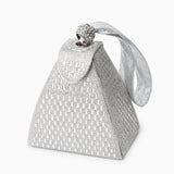 Isabella | Royal Pyramid Clutch – A Golden Statement of Elegance - in Silver | Arvea Bags
