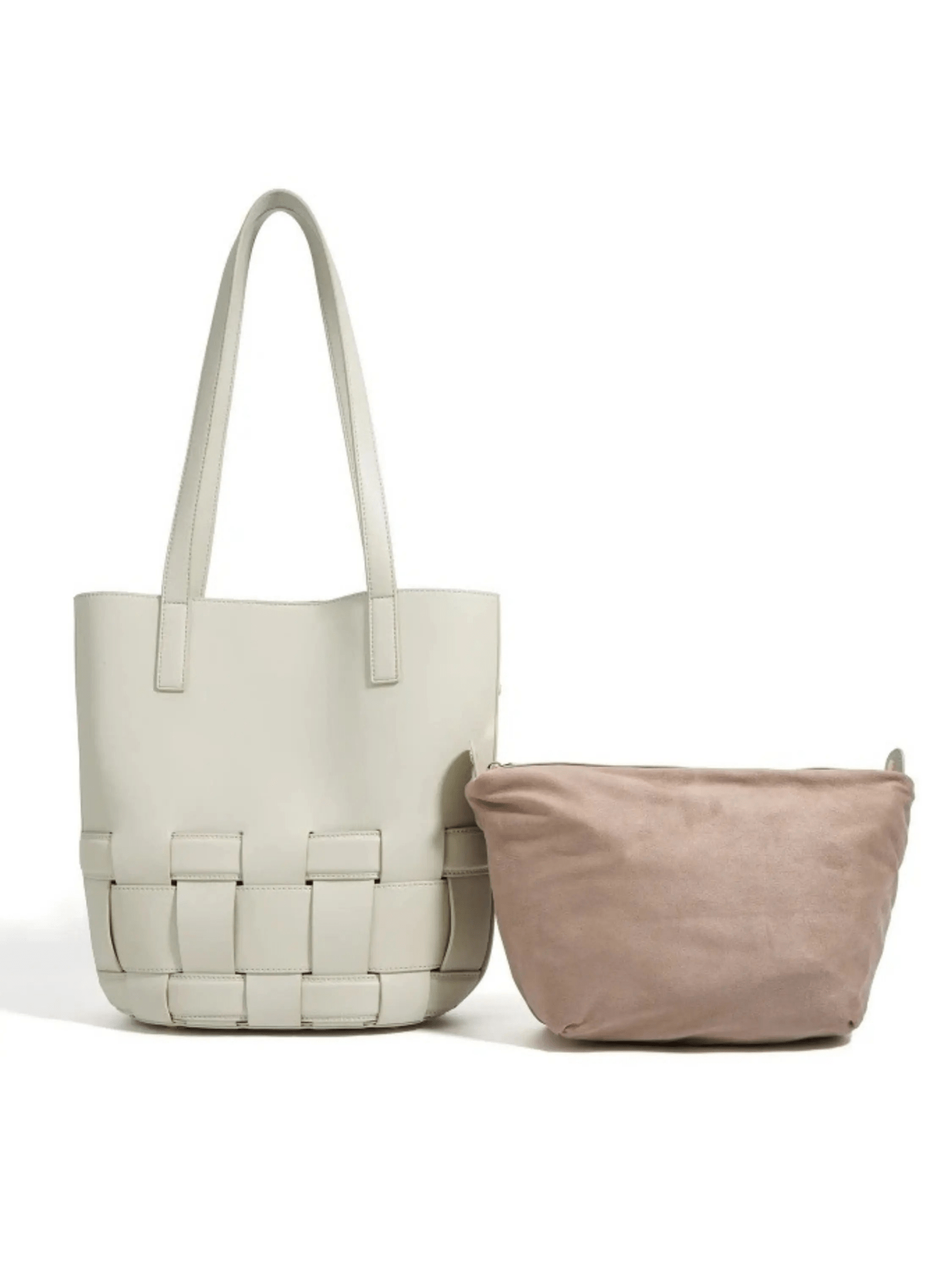 Isabelle | Luxe White Woven Leather Tote – Minimal & Elegant - in Black | Arvea Bags