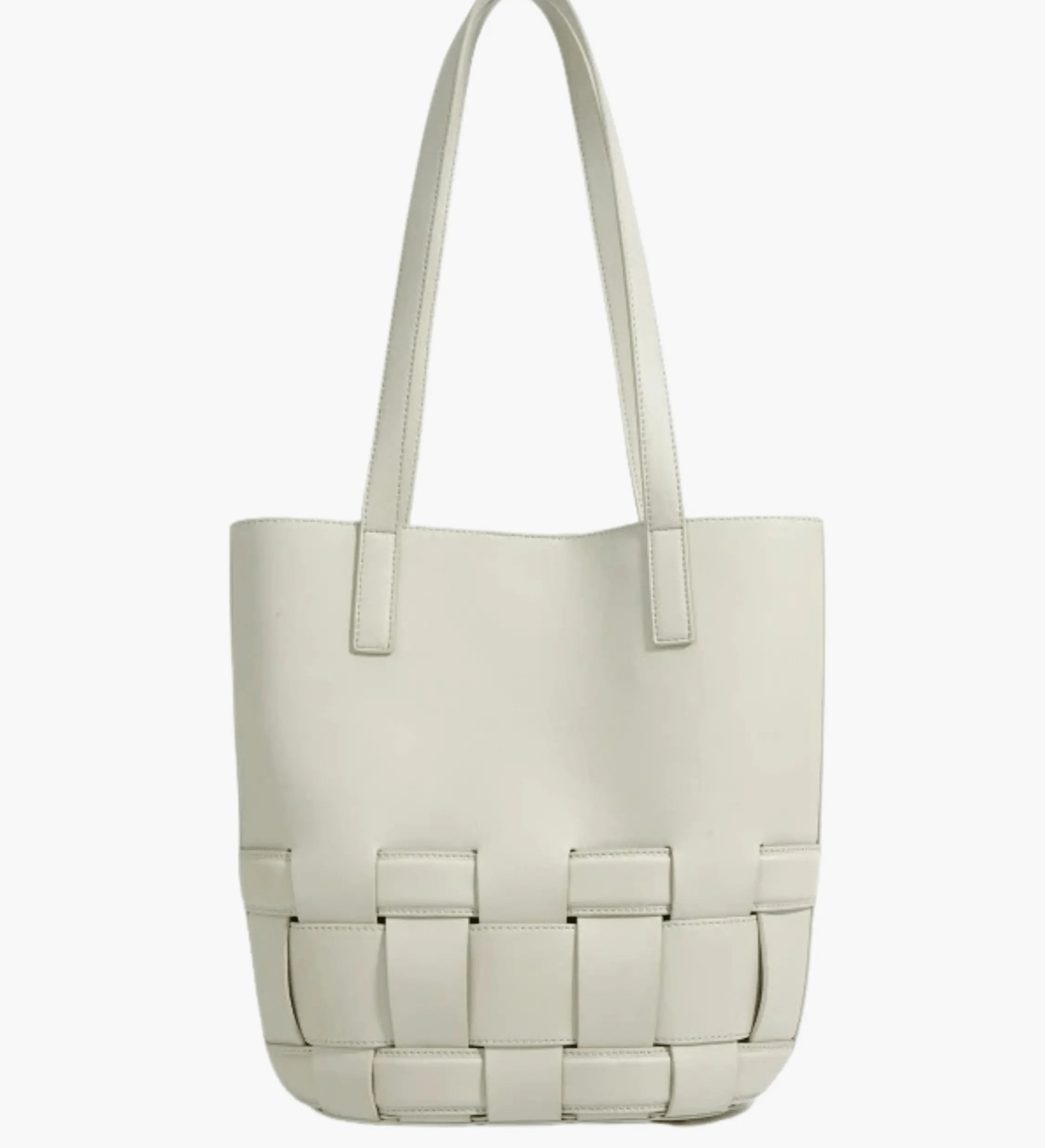 Isabelle | Luxe White Woven Leather Tote – Minimal & Elegant - in Black | Arvea Bags