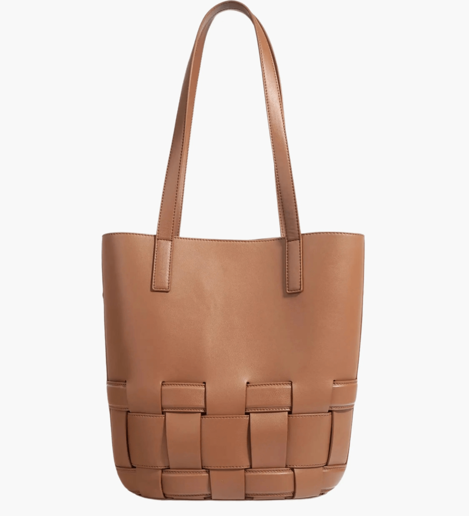 Isabelle | Luxe White Woven Leather Tote – Minimal & Elegant - in Brown | Arvea Bags