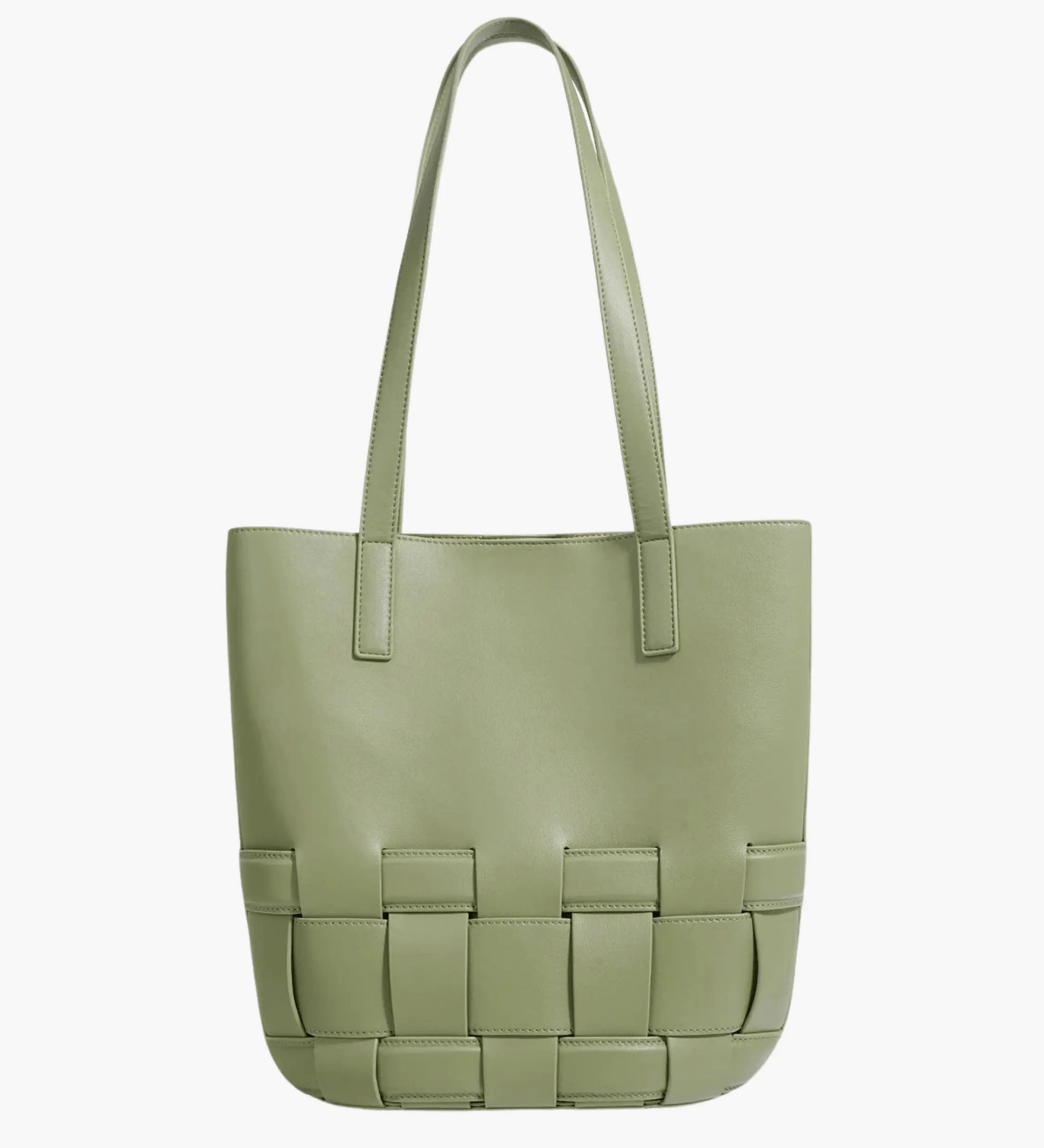 Isabelle | Luxe White Woven Leather Tote – Minimal & Elegant - in Green | Arvea Bags