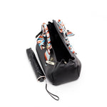 Isla | Black Structured Handbag with Scarf – Timeless & Chic - in Black | Arvea Bags