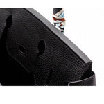 Isla | Black Structured Handbag with Scarf – Timeless & Chic - in Black | Arvea Bags