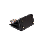 Isla | Black Structured Handbag with Scarf – Timeless & Chic - in Black | Arvea Bags
