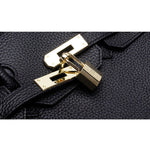 Isla | Black Structured Handbag with Scarf – Timeless & Chic - in Black | Arvea Bags