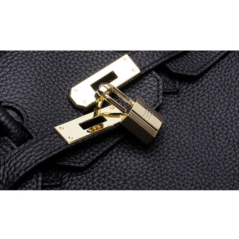 Isla | Black Structured Handbag with Scarf – Timeless & Chic - in Black | Arvea Bags