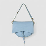 Isla | Contemporary Black Leather Crossbody – Sleek & Stylish - in Baby blue | Arvea Bags