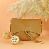 Isla | Contemporary Black Leather Crossbody – Sleek & Stylish - in Khaki | Arvea Bags