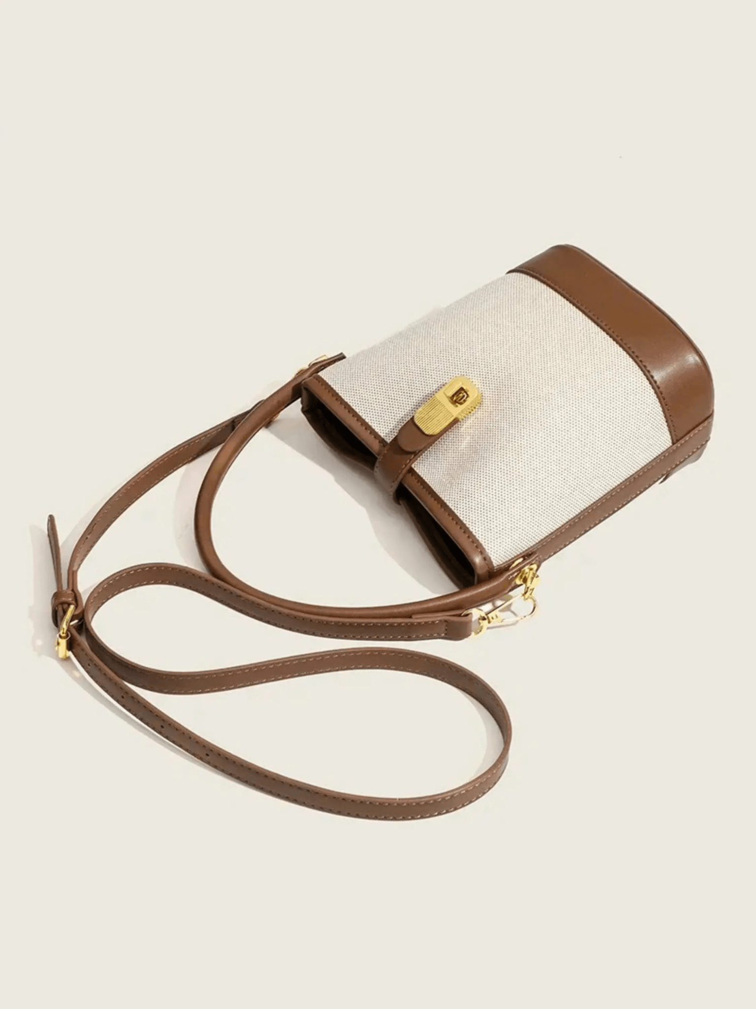 Isla | Elegant Canvas & Leather Bucket Bag – Chic & Versatile - in Brown | Arvea Bags