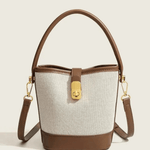 Isla | Elegant Canvas & Leather Bucket Bag – Chic & Versatile - in Brown | Arvea Bags
