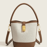 Isla | Elegant Canvas & Leather Bucket Bag – Chic & Versatile - in Brown | Arvea Bags