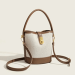 Isla | Elegant Canvas & Leather Bucket Bag – Chic & Versatile - in Brown | Arvea Bags
