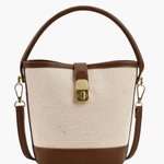 Isla | Elegant Canvas & Leather Bucket Bag – Chic & Versatile - in Brown | Arvea Bags