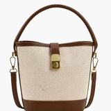 Isla | Elegant Canvas & Leather Bucket Bag – Chic & Versatile - in Brown | Arvea Bags