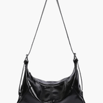 Isla | Luxe Black Patent Leather Shoulder Bag – Sleek & Edgy - in Black | Arvea Bags