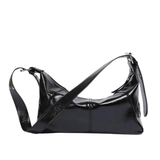 Isla | Luxe Black Patent Leather Shoulder Bag – Sleek & Edgy - in Black | Arvea Bags