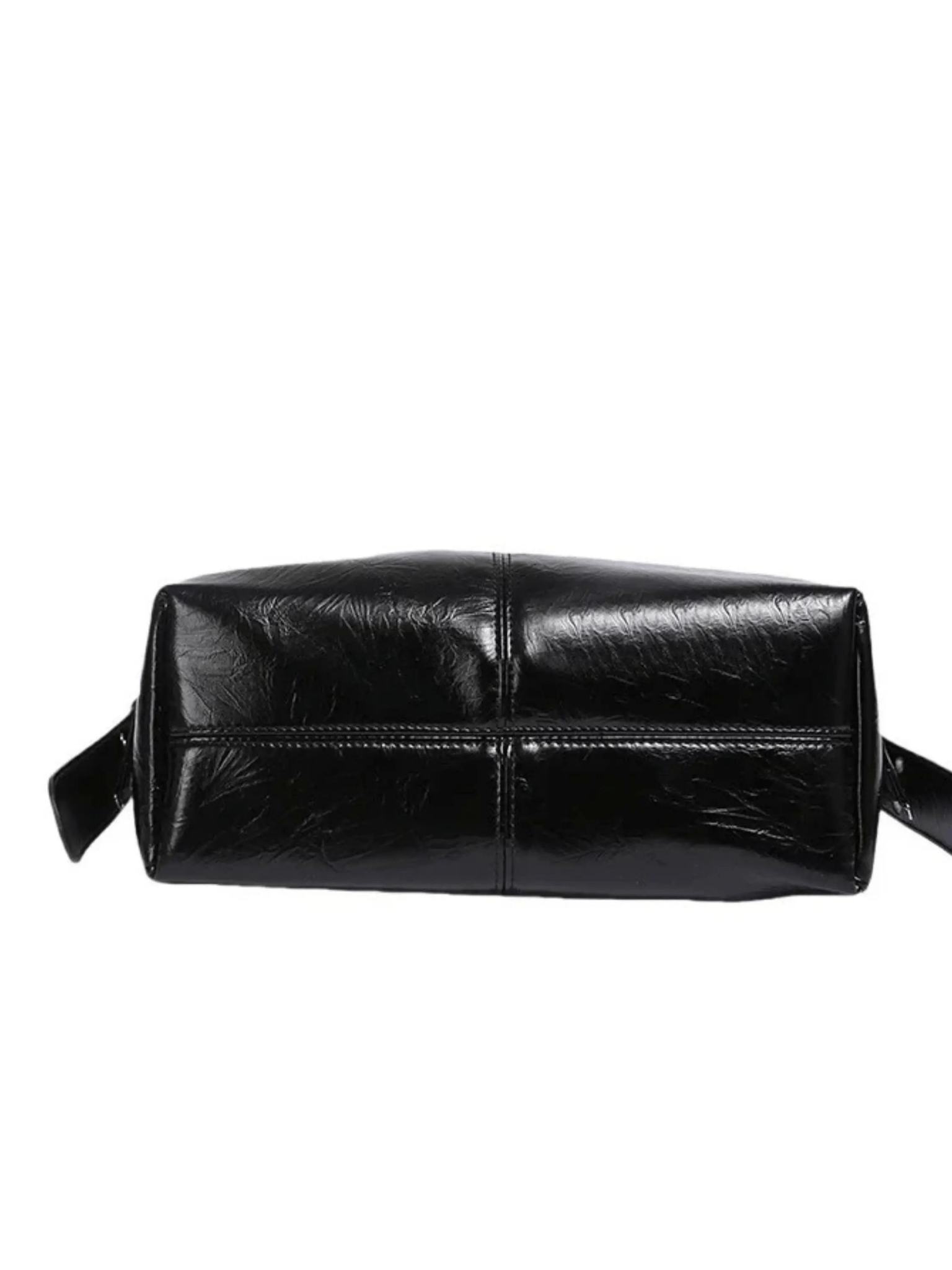 Isla | Luxe Black Patent Leather Shoulder Bag – Sleek & Edgy - in Black | Arvea Bags