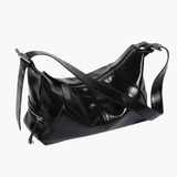 Isla | Luxe Black Patent Leather Shoulder Bag – Sleek & Edgy - in Black | Arvea Bags