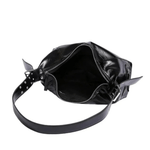 Isla | Luxe Black Patent Leather Shoulder Bag – Sleek & Edgy - in Black | Arvea Bags