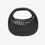 Isla Luxe Woven Handbag – Genuine Leather Designer - Inspired Shoulder Bag for Women - in Black | Arvea Bags