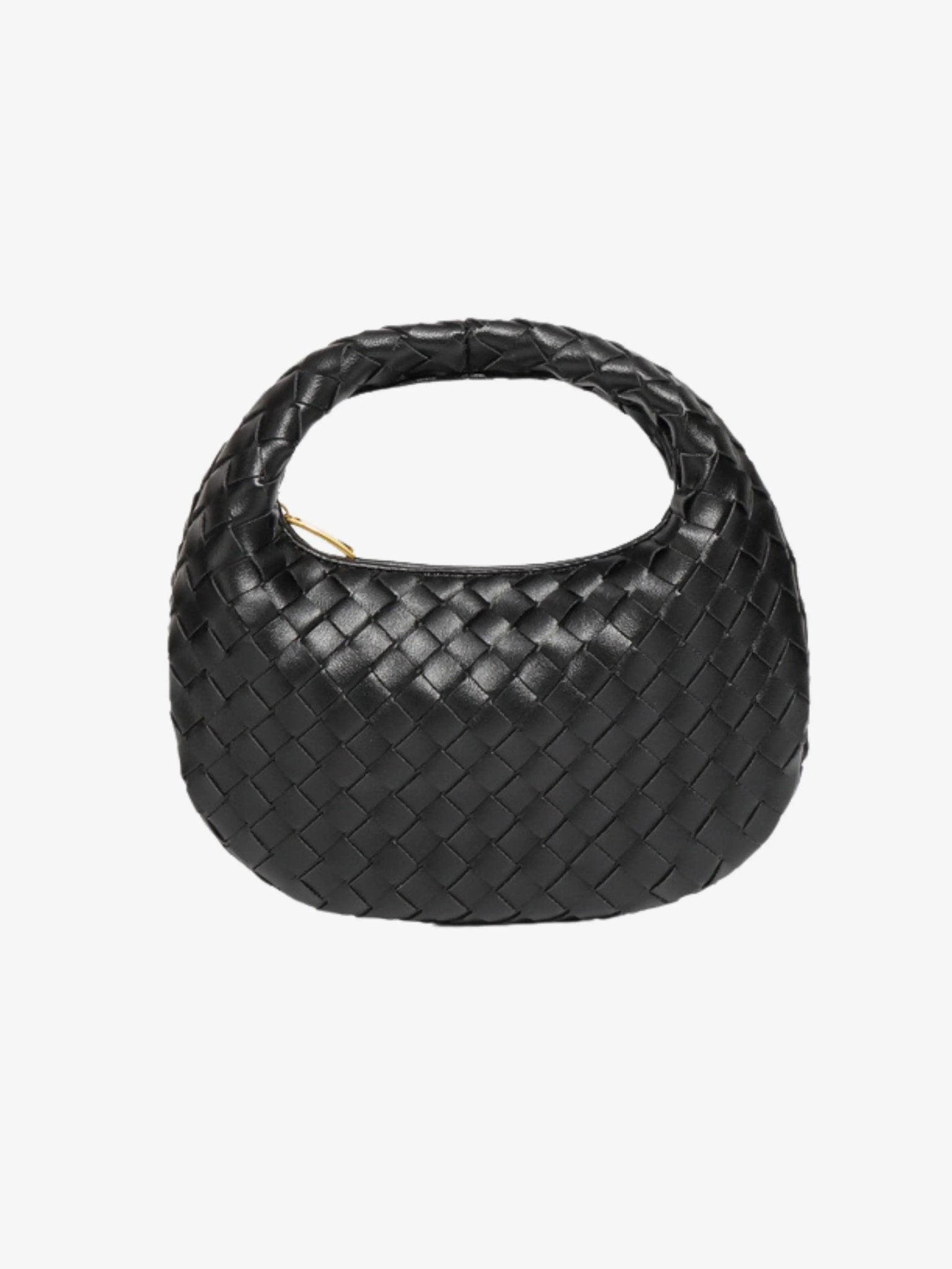 Isla Luxe Woven Handbag – Genuine Leather Designer - Inspired Shoulder Bag for Women - in Black | Arvea Bags