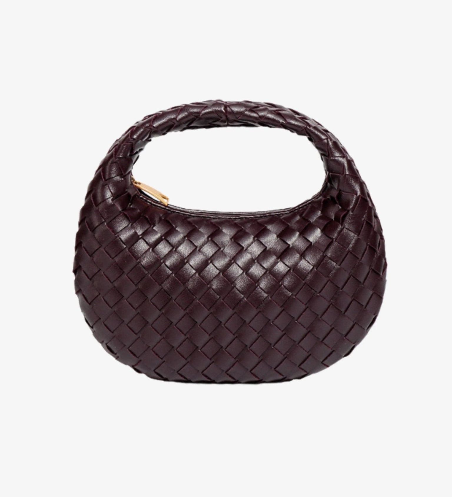 Isla Luxe Woven Handbag – Genuine Leather Designer - Inspired Shoulder Bag for Women - in Dark Brown | Arvea Bags