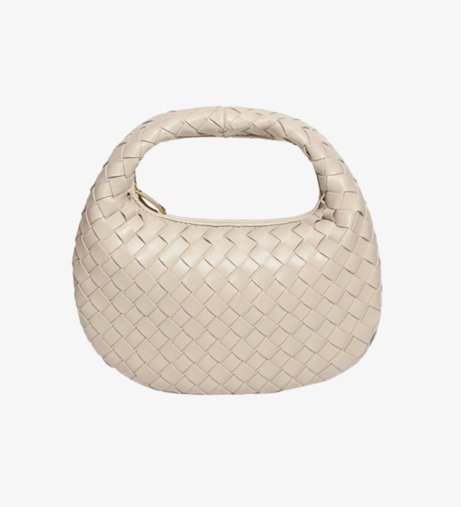 Isla Luxe Woven Handbag – Genuine Leather Designer - Inspired Shoulder Bag for Women - in Off - White | Arvea Bags