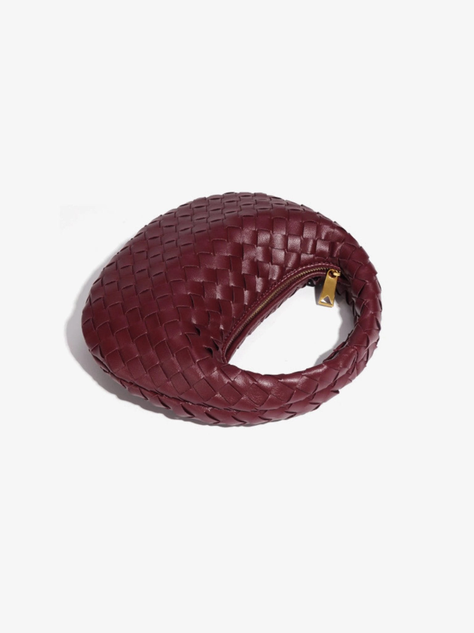 Isla Luxe Woven Handbag – Genuine Leather Designer - Inspired Shoulder Bag for Women - in Wine Red | Arvea Bags