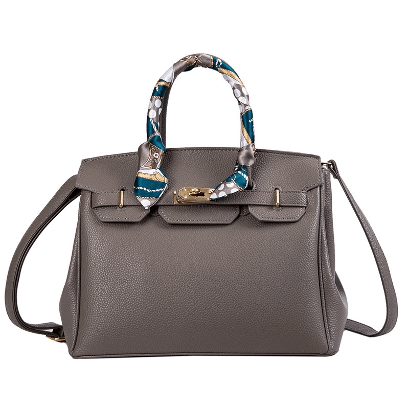 Isla | Premium Vegan Leather Handbag – Elegant & Timeless - in Grey | Arvea Bags
