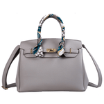 Isla | Premium Vegan Leather Handbag – Elegant & Timeless - in Light Grey | Arvea Bags
