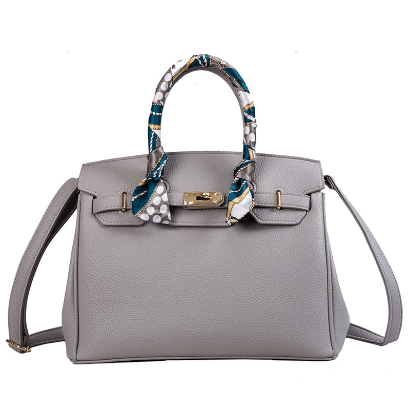 Isla | Premium Vegan Leather Handbag – Elegant & Timeless - in Light Grey | Arvea Bags