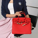 Isla Red Textured Leather Handbag – Classic & Timeless - in Red | Arvea Bags
