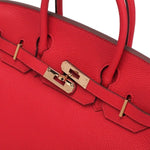 Isla Red Textured Leather Handbag – Classic & Timeless - in Red | Arvea Bags