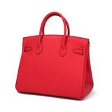 Isla Red Textured Leather Handbag – Classic & Timeless - in Red | Arvea Bags