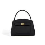 Isla | Soft Pebbled Leather Handbag - in Black | Arvea Bags