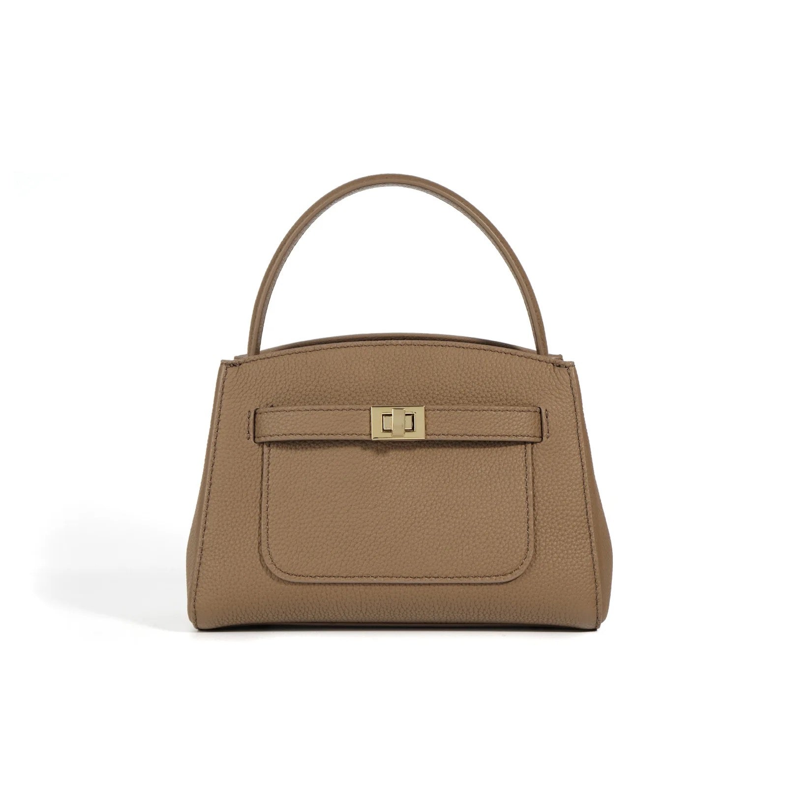 Isla | Soft Pebbled Leather Handbag - in Brown | Arvea Bags