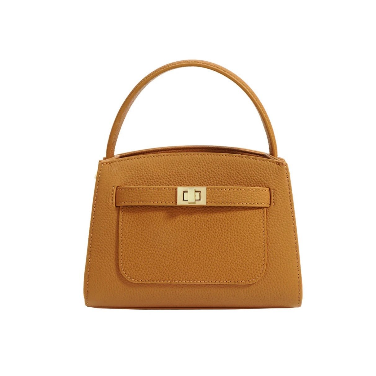 Isla | Soft Pebbled Leather Handbag - in Coffee | Arvea Bags