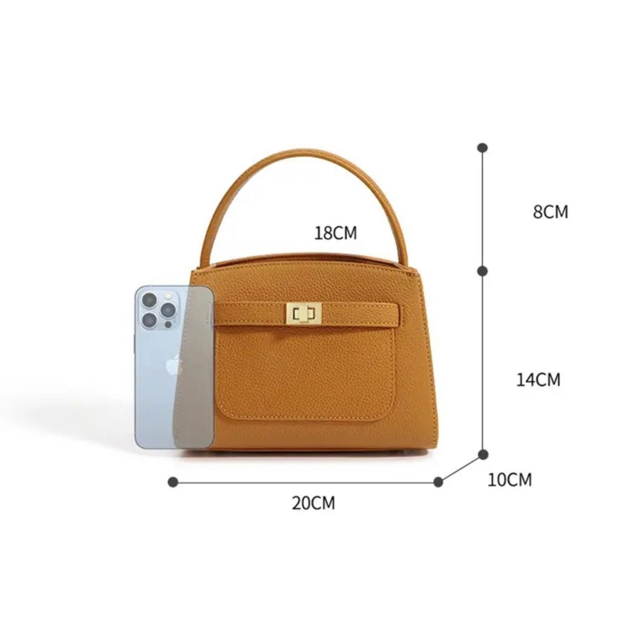 Isla | Soft Pebbled Leather Handbag - in Cream | Arvea Bags